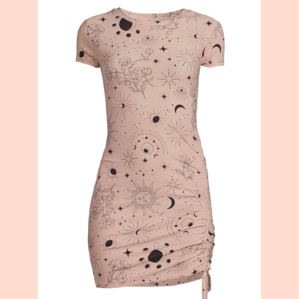 No Boundaries Pink Ruched Asymmetrical Mini Dress